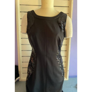 Sangria Petite Women’s dress size 12P black sleeveless sequin sides fully lined